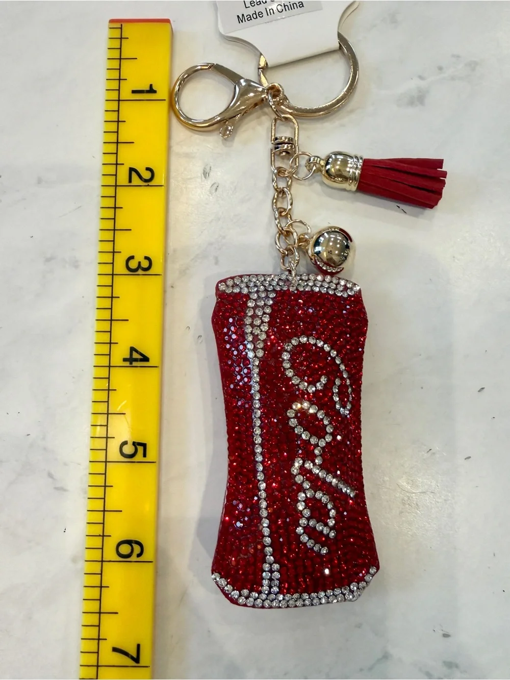 ✨ NWT Bling Rhinestone Coca-Cola Soda Can Puffy Keychain Bag Charm ✨